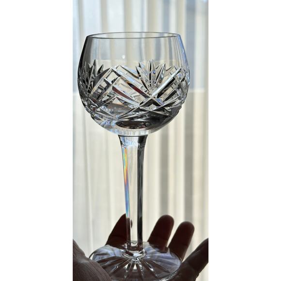 Vintage Stemmed Crystal Hock Wine Glasses 3pc Set - Picture 9 of 9